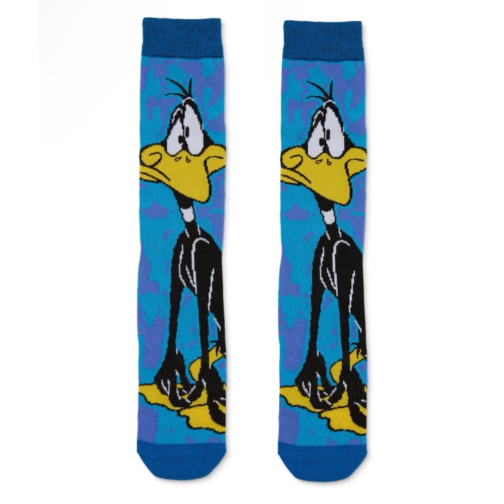 Looney Tunes Daffy Duck Men’s Printed Crew Socks Adult Swim OS